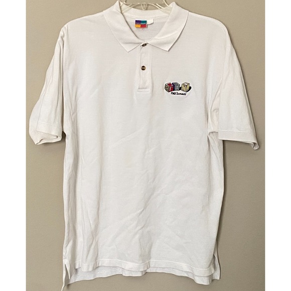 FAO Schwarz Other - Vtg FAO Schwarz Toy Store ~ Mens White Polo Shirt Embroidered Logo  sz XL